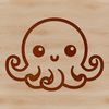 Free Vector Cute Animal Design A simple line drawing of an adorable octopus character.