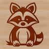 Whimsical Line Drawing Animal Vector illustration of a charming raccoon in a seated position.