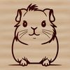 Line Drawings of Cute Guinea Pigs A simple line drawing of a cute guinea pig, suitable for vector art designs.