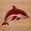 Stylized Sea Creature Design A stylized illustration of a cute dolphin in various poses, suitable for vector art designs.