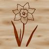 Daffodil Flower Clipart Free Download A yellow trumpet-shaped daffodil flower with green leaves, suitable for nature-inspired designs and DIY projects.