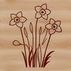 Delicate Yellow Flower Icon A single daffodil flower in full bloom with yellow petals and a prominent central stem.
