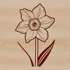 Simple Nature Illustration A single daffodil flower with trumpet-shaped blooms and bright yellow petals.