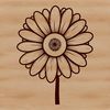 A detailed SVG design of a single blooming daisy, suitable for various cutting machines or graphics editing software.