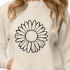 White Daisy Flower Illustration A digital illustration of a white daisy flower with yellow center, suitable for vector design and cutting machine stencils.