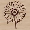 Vector Floral Design with Yellow Center A stylized illustration of a white daisy with yellow center, suitable for vector design and cutting machine applications.