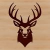 A vector illustration of a deer's head, suitable for digital crafting and design.
