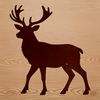 A simplified illustration of a reindeer in silhouette, perfect for use as a vector graphic in various projects.