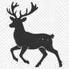 A realistic vector illustration of a reindeer in silhouette against a white background.