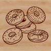 A digital illustration of a donut dessert as a vector graphic.