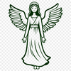Stylized Angel SVG Graphic Design A stylized illustration of a traditional Angel figure in vector format.