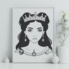 A female royalty character designed as vector art for digital and print applications.