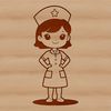 Female professional nurse illustrated in vector format.