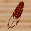 A simple illustration of a feather in vector format.
