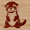 River Otter Illustration in Vector Graphics A detailed illustration of a river otter in its natural habitat, created as a vector graphic.