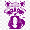 A vector illustration of a raccoon in various poses and expressions.