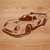 A detailed vector illustration of a high-performance racing car with sleek design features.