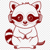 Free Vector Raccoon Graphic A scalable graphic representation of a raccoon designed with precision lines and shapes.