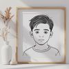 Neutral Background Child Graphic A simple illustration of a young boy in a neutral background, suitable for various uses.