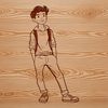 A simple vector illustration of a boy in a casual pose.