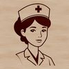 An illustration of a woman wearing a nursing profession uniform, created as vector art for use in various digital projects.