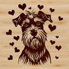 Cute Miniature Schnauzer Face Vector Art A vector illustration of a small dog's head with intricate details and adorable facial expression.
