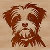 Cuteness Overload SVG Dog Image A small mixed-breed dog with a rounded head and floppy ears, suitable for digital crafting and design.