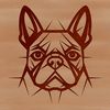 Adorable French Bulldog Portrait SVG Design SVG vector art design featuring a simplified portrait of a French Bulldog.