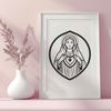 Intricate Sacred Symbol Illustration of a stylized heart symbol with intricate details, suitable for vector art designs.