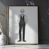 Line Art Male Silhouette Male figure represented in a simple line art style.