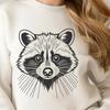 Playful Raccoon Illustration A digital illustration of a masked raccoon in various poses, suitable for vector design and editing.