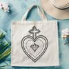 Beautiful Symbol of Devotion and Faith A high-quality digital representation of the Sacred Heart symbol in vector format.