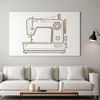 Illustrative drawing of a sewing machine in vector format.