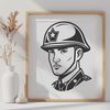 Beautiful Soldier SVG Design A man in military attire, depicted as a soldier, illustrated using vector art.