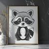A digital representation of a raccoon created as a scalable graphic.