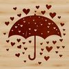 Vector illustration of a colorful umbrella with love hearts pattern, suitable for various designs.