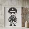 Male Military Figure Vector Art A depiction of a male soldier in uniform, suitable for vector design projects.