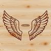 Delicate Angel Wings with Soft Halo Effect Vector design illustration of angel wings with a subtle halo effect.