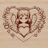 A vector illustration of a serene angel with outstretched wings, conveying love and compassion.