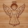 A digital representation of a classic angel design, created using vector art, suitable for various applications.