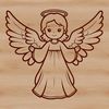 Intricate Angel SVG Template A detailed SVG design of a serene angel with intricate details.