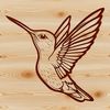 Illustration of a hummingbird in flight, showcasing its rapid wing movement.
