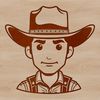A detailed illustration of a cowboy in a rugged outfit, suitable for vector graphic design.