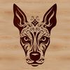 Beautiful Doberman Illustration An ornate depiction of a Doberman Pinscher, ideal for use in various graphic design formats such as PNG and PDF.