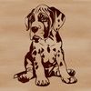 Great Dane Silhouette SVG Image A sitting dog breed illustration featuring a Great Dane.