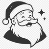 SVG icon of Father Christmas with beard and hat, suitable for various designs.