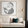 Illustration of a jolly Father Christmas character in a festive red coat, suitable for digital or craft projects.