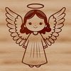 Vector illustration of a single angel in a serene pose.
