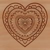 A colorful mandala design featuring a heart shape, suitable for digital crafting and cutting machine projects.