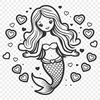 Illustrative mermaid figure in vector format for graphic design.